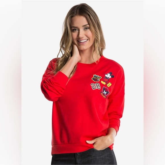 Disney Mickey Mouse Patches Womens Sweatshirt size medium - Picture 1 of 9